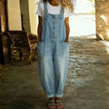 Women Casual Sleeveless Hollow Out Wide Leg Denim Denim Jumpsuit Summer Fashion Harajuku All-match High Waist Playsuits Overalls
