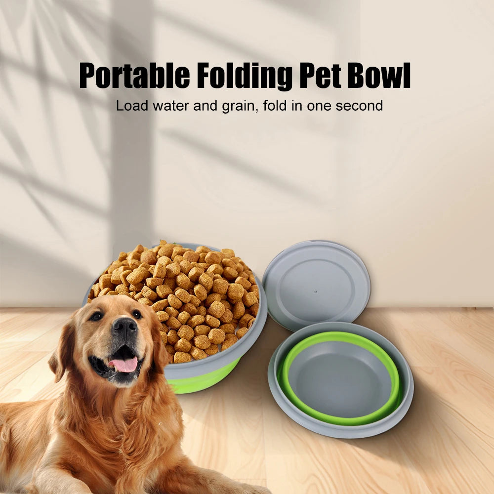 Folding Lunch Box Bowl Sets Silicone 3Pcs/Set Food Container Tableware Set Foldable Salad Bowl with Lid Portable