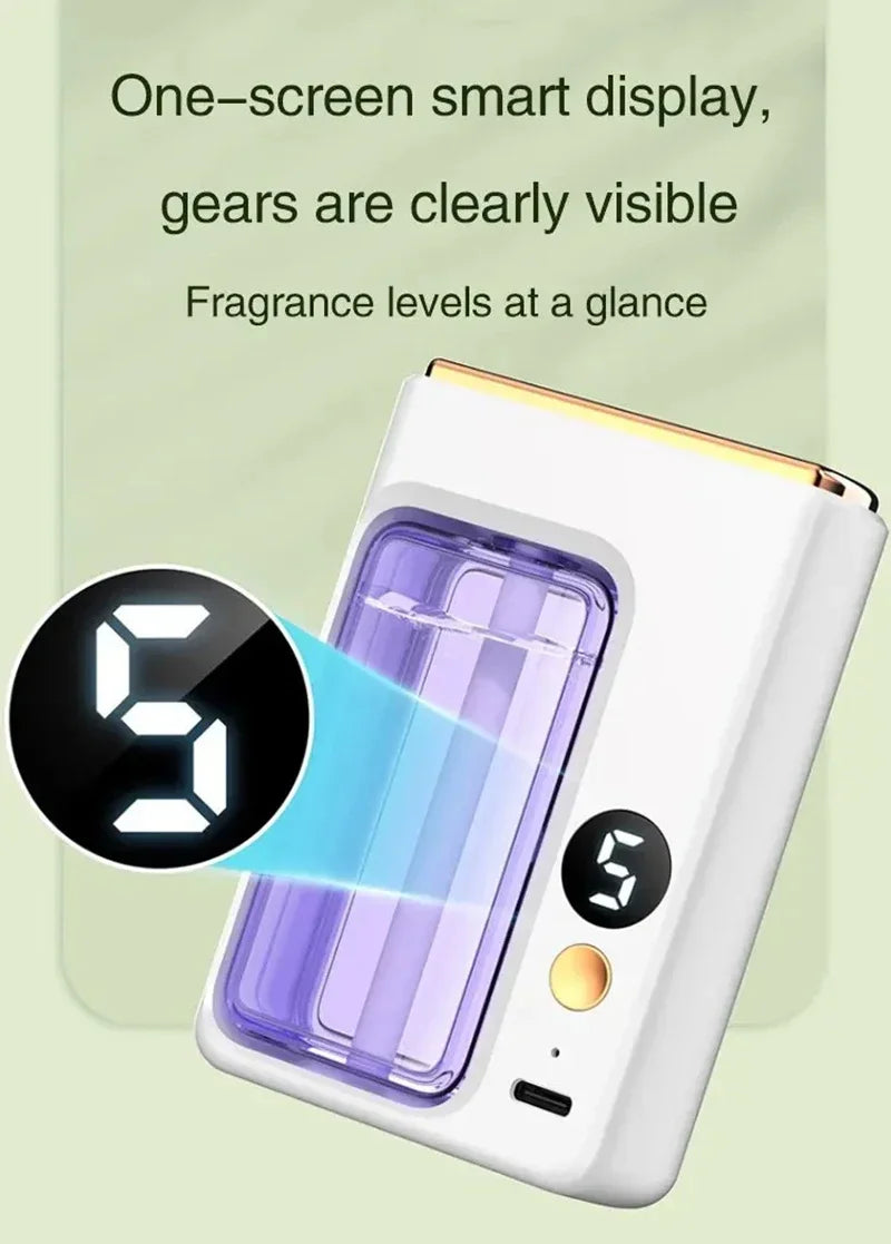 Aromatherapy Machine Essential Oil Humidifier Portable 5-speed Digital Display Automatic Aromatherapy Spray Deodorize Purify Air
