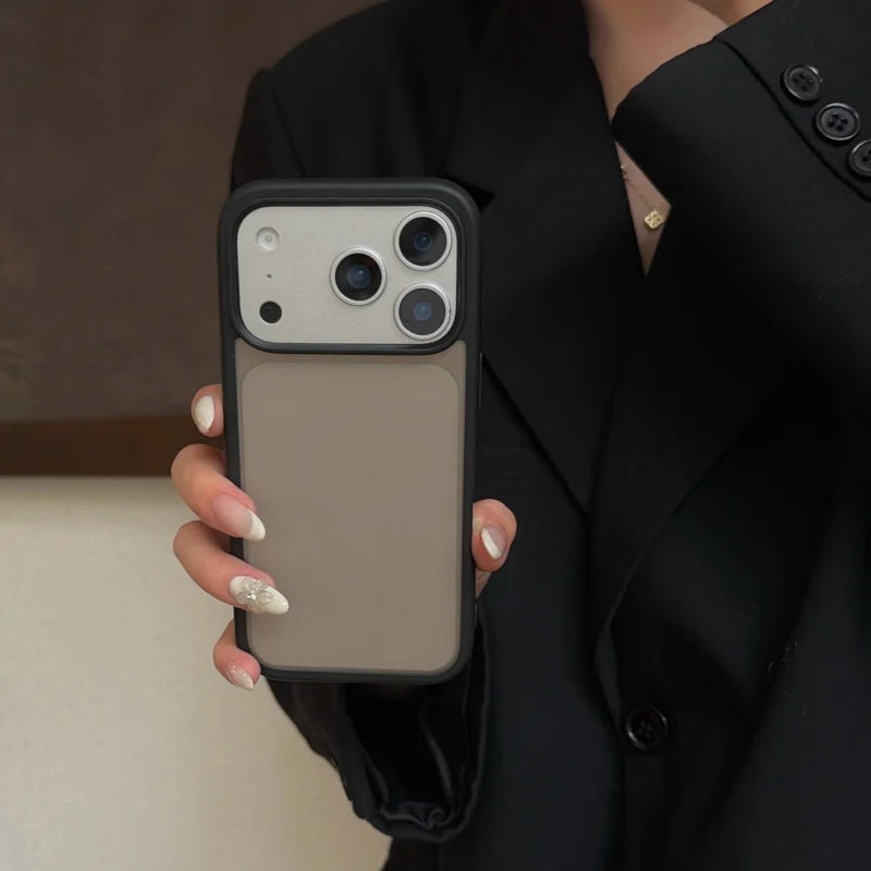 Original Translucent Glossy Matte Texture Case For iPhone 17 16 15 14 13 Pro Max Business Simple Armor Shockproof Hybrid Cover