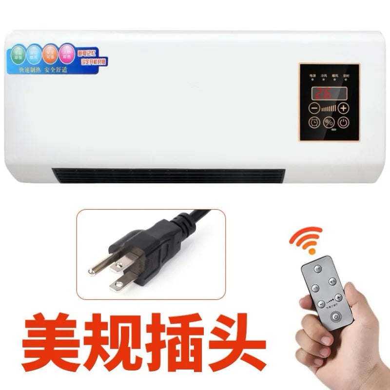Heater 110V220V, European, Australian and American standards Warm air Wall-mounted electric heater Household bathroom Bedroom