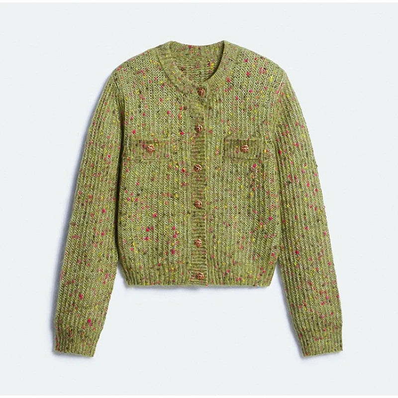 URBANCREW Marled Knit Cardigan — Cropped Casual Layer