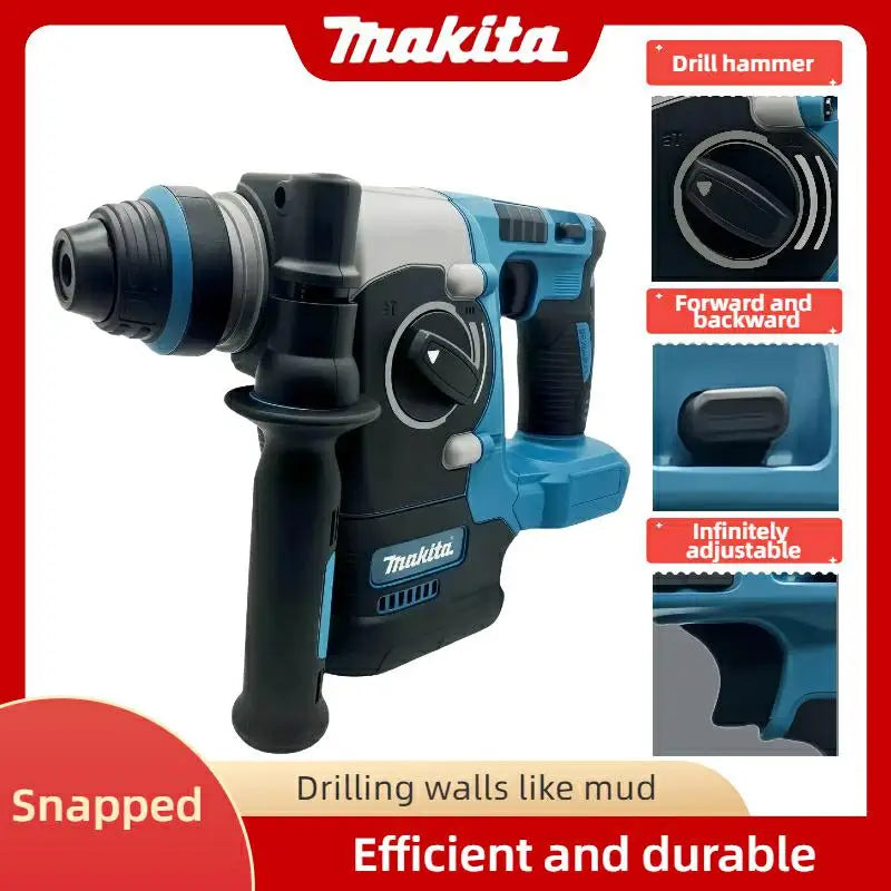 Makita273  Electric Cordless Brushless Hammer Drill Rechargeable Rotary Hammer Drilling and Chiseling High torque power Tool