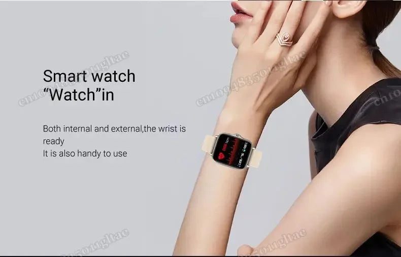 New Smart Watch Android Phone 1.44''Inch Color Screen Bluetooth Call Blood Oxygen/Pressure Monitoring Smart Watch Women Men HT30