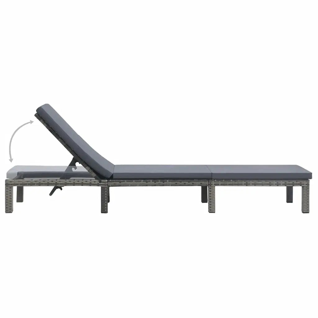 All-Weather Wicker Outdoor Chaise Lounge, Adjustable Backrest with Cushion for Poolside Garden Lawn, Poly Rattan, Customized