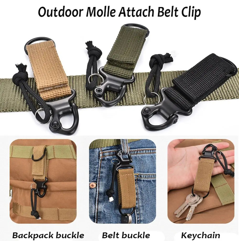 Clasp Outdoor Water Bottle Hanger Webbing Backpack Strap Quickdraw Carabiner Camp Holder Hooks Belt Clip Camping Accessories
