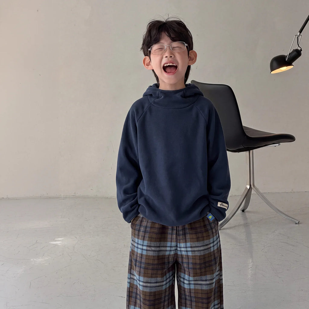 Children Clothing Kids Fashion Casual Warm Versatile Hoodie 2026 Autumn New Boys Korean Style Solid Color Simple Pullover