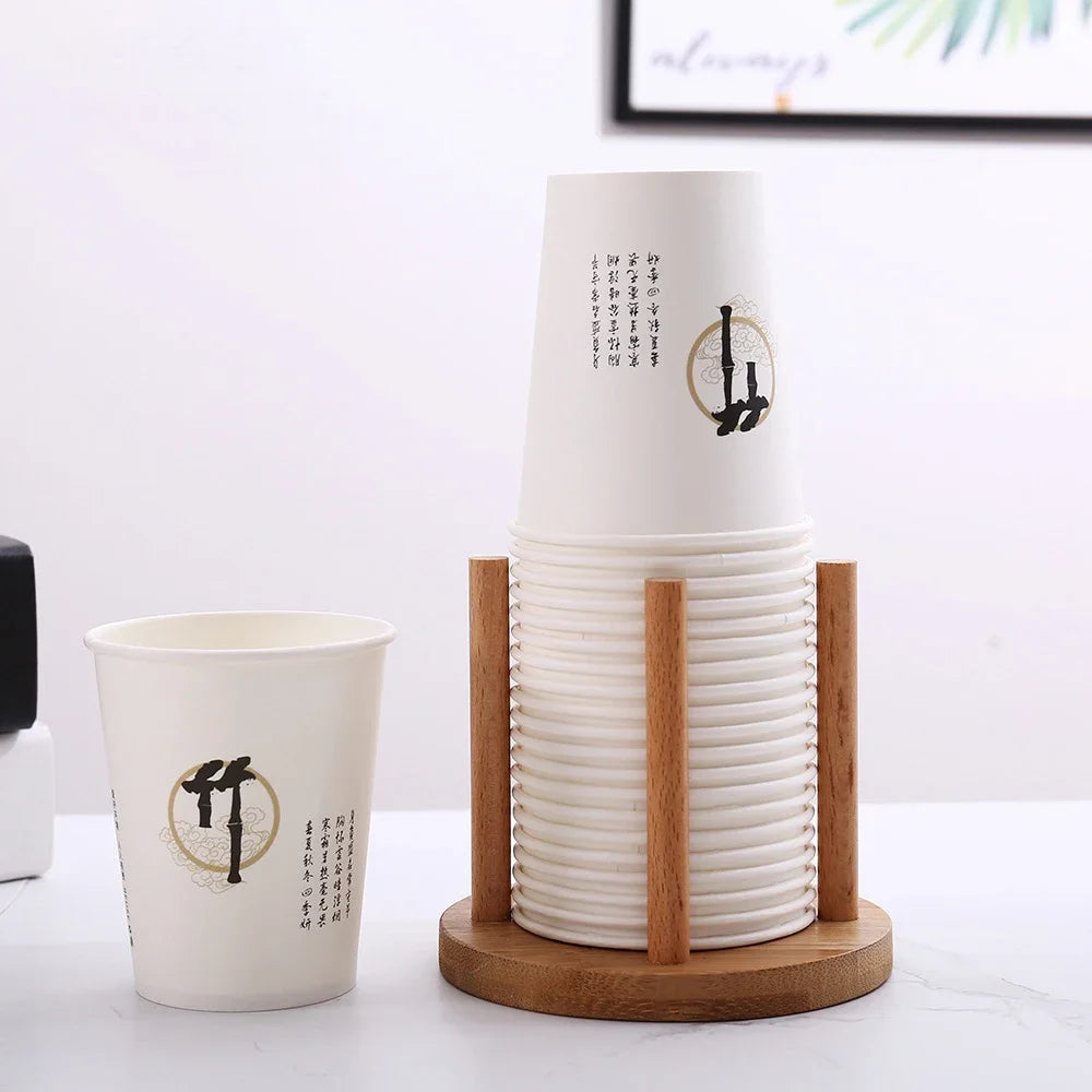 Disposable Paper Cup Storage Rack Wooden Guest Paper Cup Sorting Rack Embedded Cup Holder Household Cup Picker