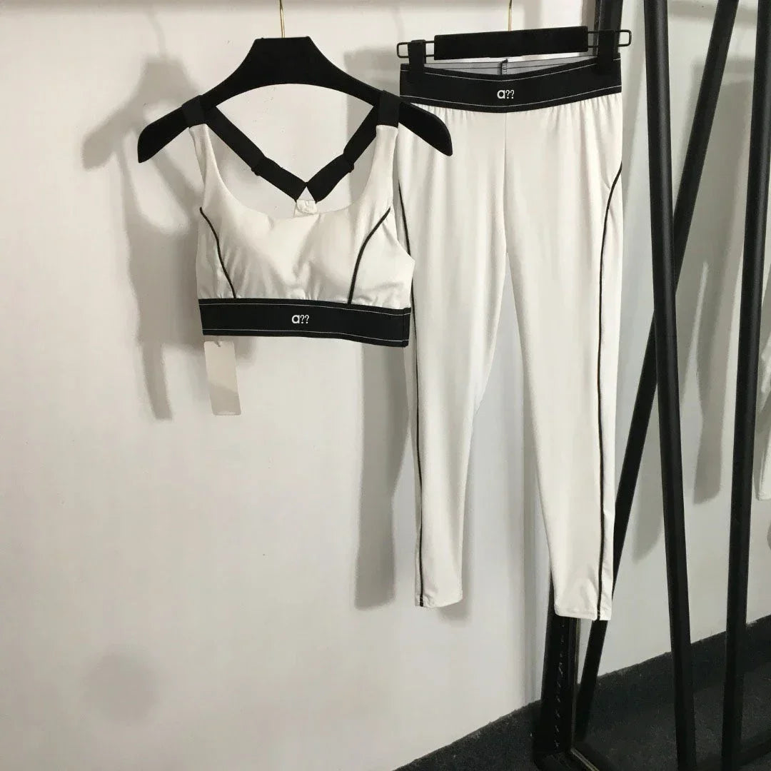 2026 Summer New Yoga Sports Suit Sling Vest Elastic Small Foot Leggings