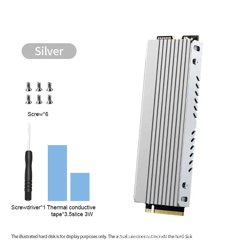 M.2 SSD Heatsink M2 2280 Solid State Hard Disk Aluminum Radiator with Thermal Silicone Pad PS5 Desktop PC NGFF NVME