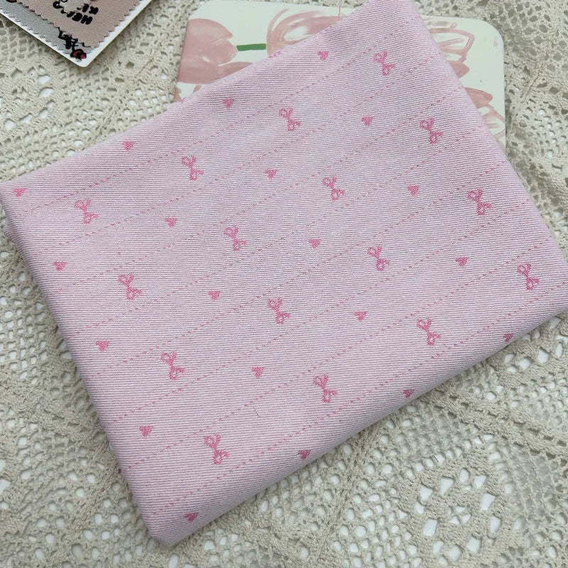 Cute Exquisite Bow Denim Fabric Premium Quality Clothing Dress Curtains DIY Home Decoration Craft Sewing Bag Making Material