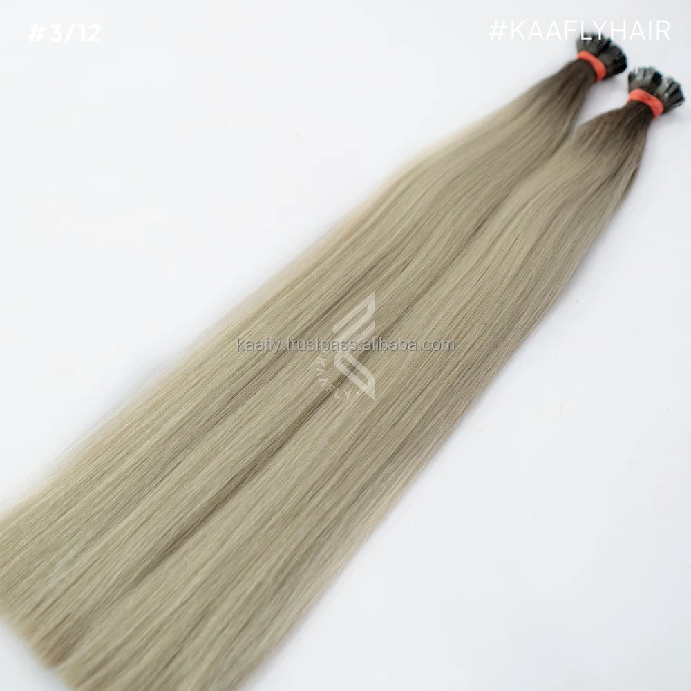 European Virgin Hair 28 Inch Ombre Flat Tip Dyed Hair Extensions
