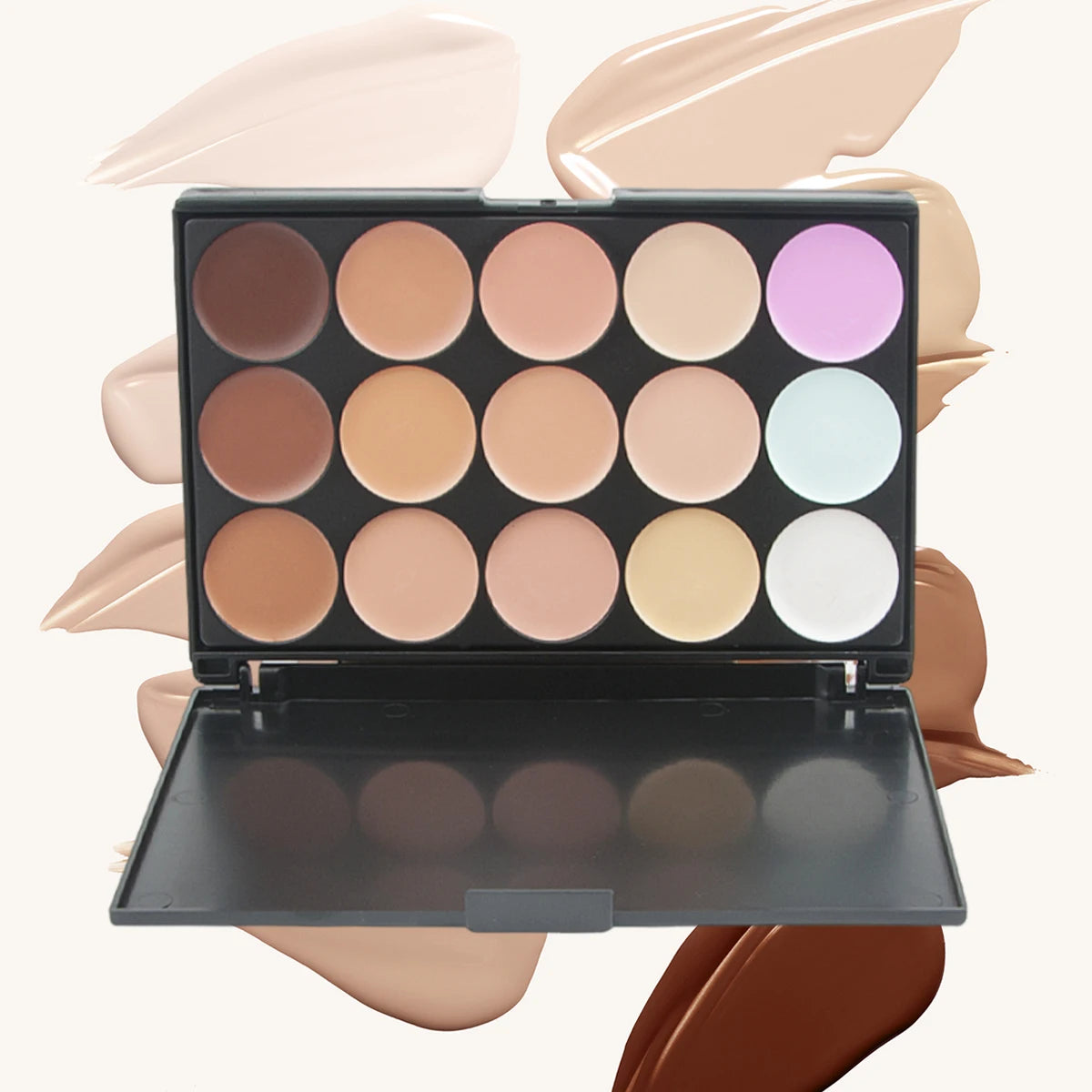 15 Colors Face Concealer Cream Contour Palette,Moisture Cream Makeup Foundation Full Coverage Foundation Covering Perfect Makeup