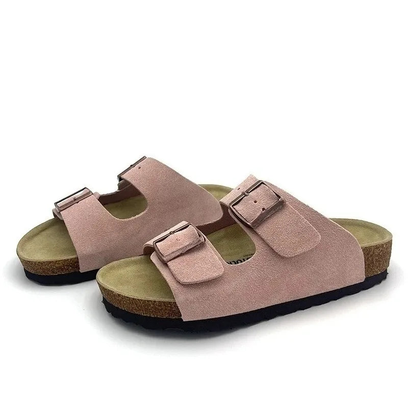 High-quality Vintage Fashion Suede Leather Sandals, Unisex, Spring and Autumn Trendy Premium Slippers