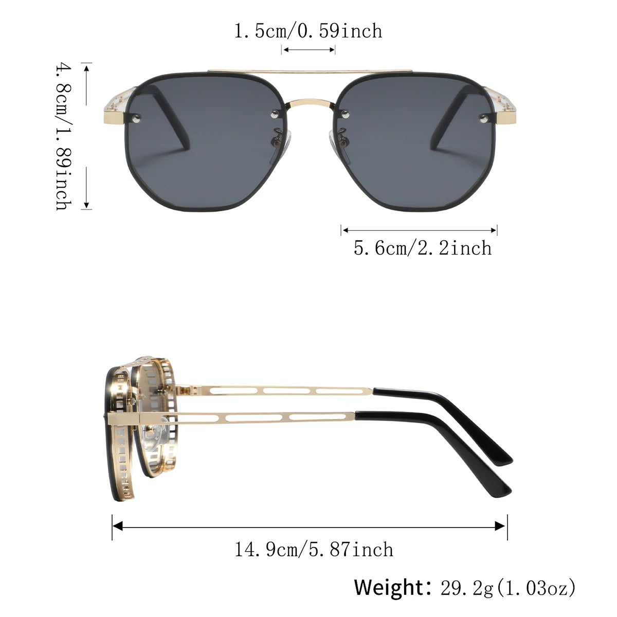 1 Pair of Men's Metal Oval Double-Bridge Glasses, Retro and Exquisite, High-End Luxury Business Style, Elegant and Trendy Fashion Eyeglass Frames, Unisex