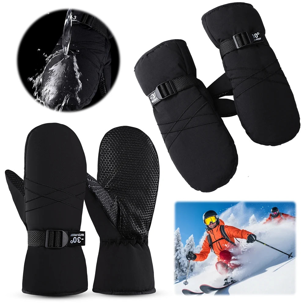 Ski Mittens Waterproof Snow Gloves Windproof Winter Gloves Thermal Cycling Gloves Snowboard Gloves for Men and Women