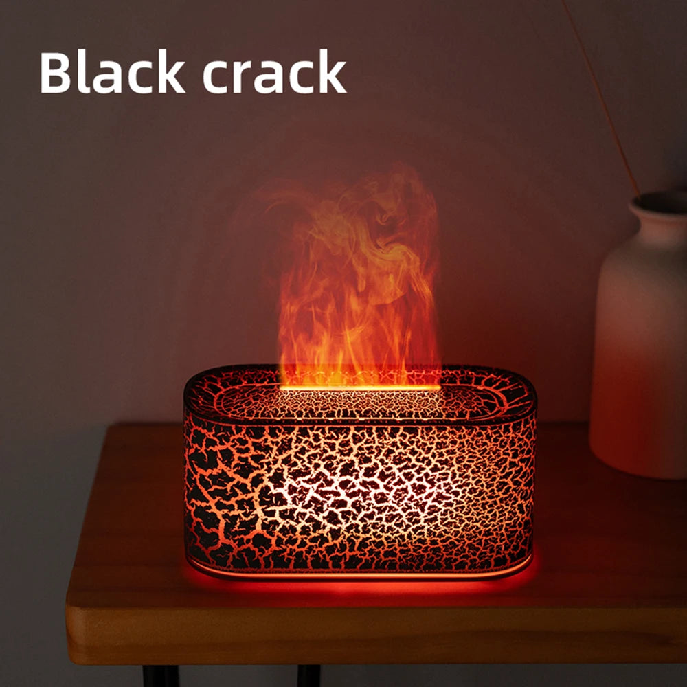 Essential Oil Diffuser,Flame Colorful Water Vapor Fire Humidifier for Aromatherapy Aroma Therapy Machine Room,Flame Diffuser