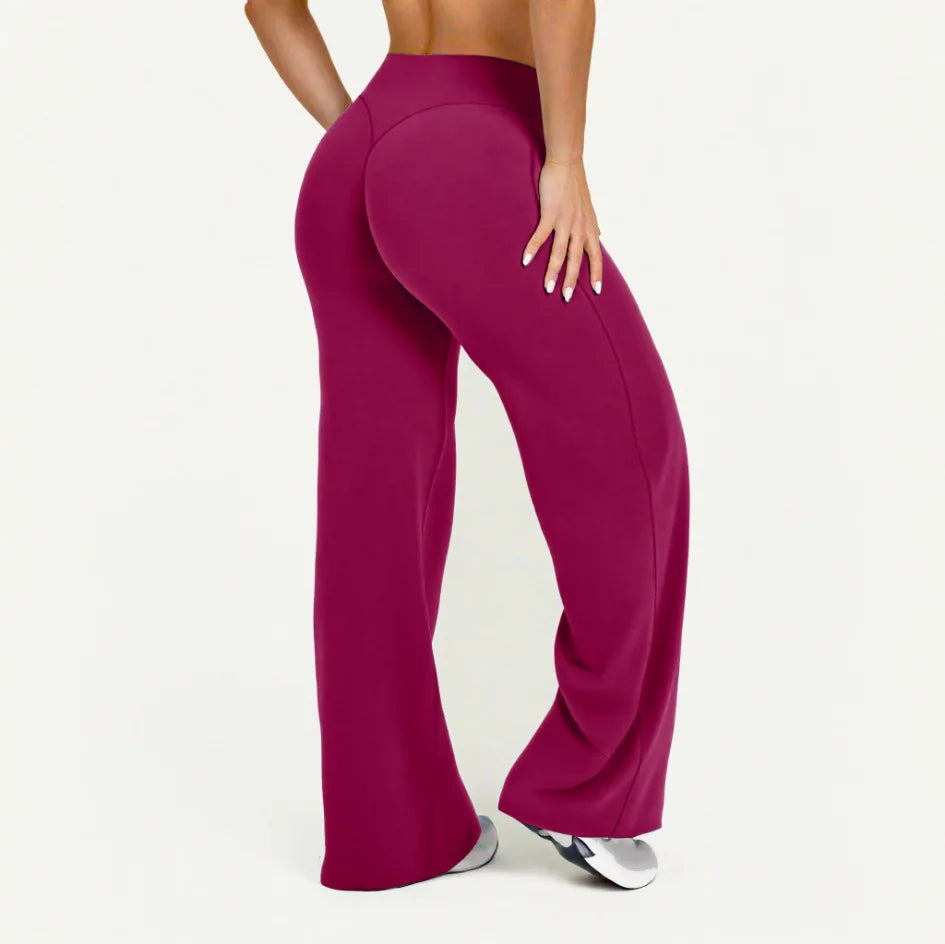 Sport Trousers Straight-Leg Pants Ultra Soft Butter Fabric Women's Mid-Waist Yoga Pants GYM Naked Feel Pilates Running