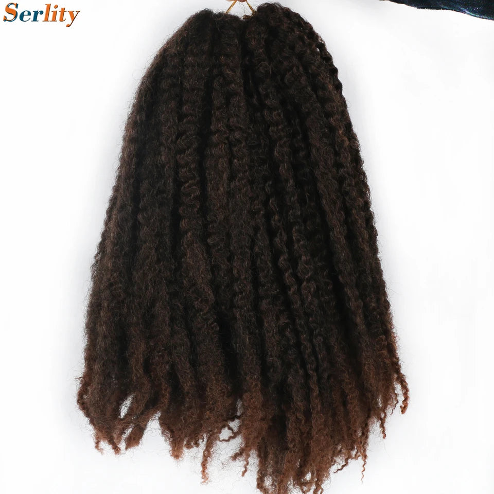Marley Twist Braiding Hair Pre Stretched 1- 6 Packs Ombre Afro Kinky Curly Crochet Hair for Faux Locs Jumbo Marley Twists Hair