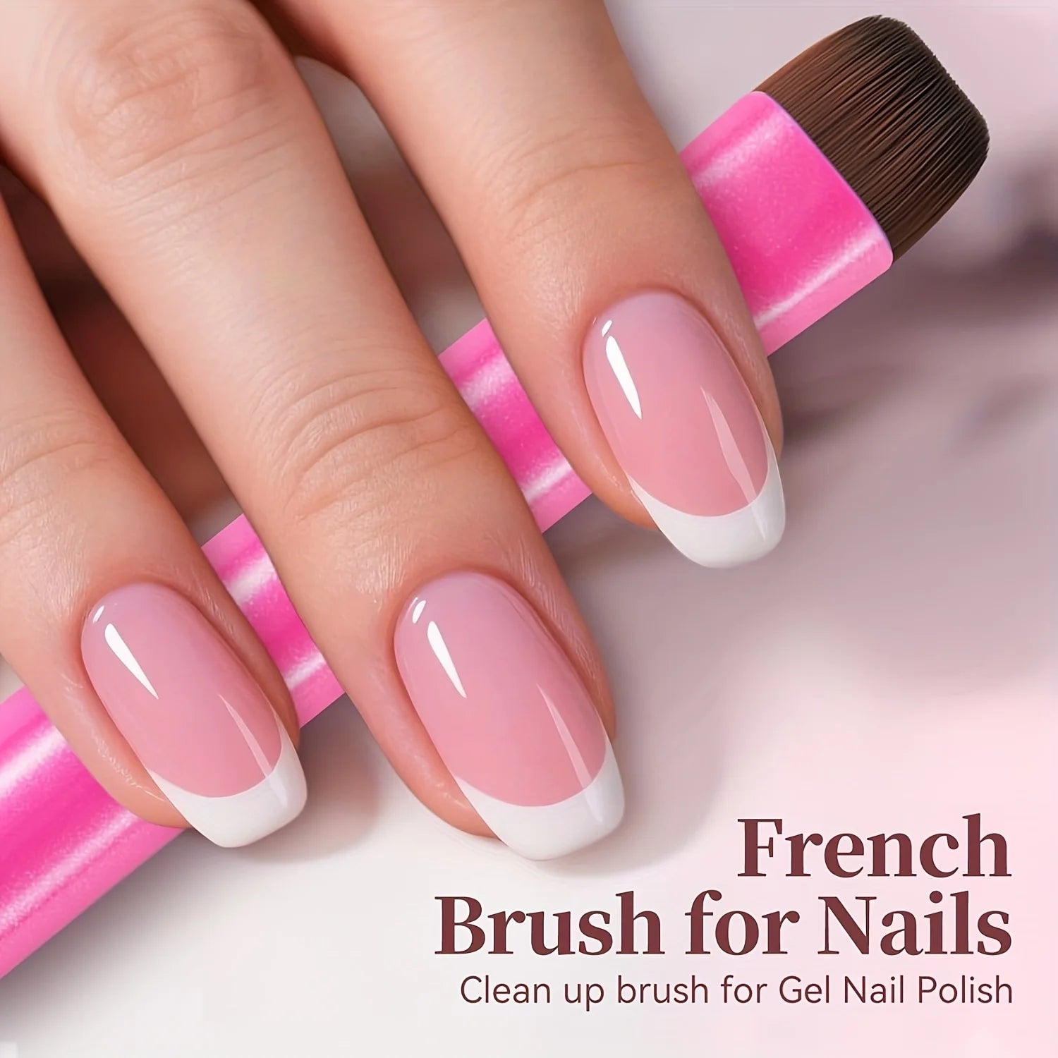 3 in 1 French Nail Brush, with Multi-function Brush Head - Fine Nail Brush, Suitable for Gel and Acrylic Nails, Precise Cleaning