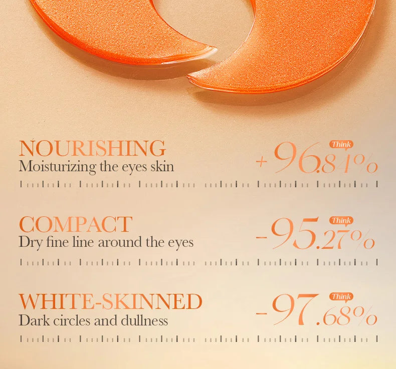 80pcs BIOAQUA Vitamin C Crystal Collagen Eye Mask Anti Dark Circles Whitening Anti-Wrinkles Moisturizing Anti-Aging Eye Patches