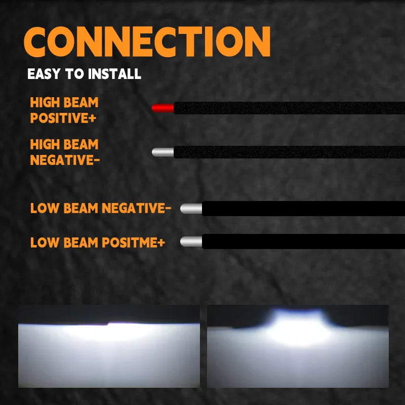 2pcs 2.5 Inch Bi‑LED Projector Lens High Low Beam Car Headlight Retrofit H7 H4 H11 Universal LED Headlamp Waterproof Auto Lamp