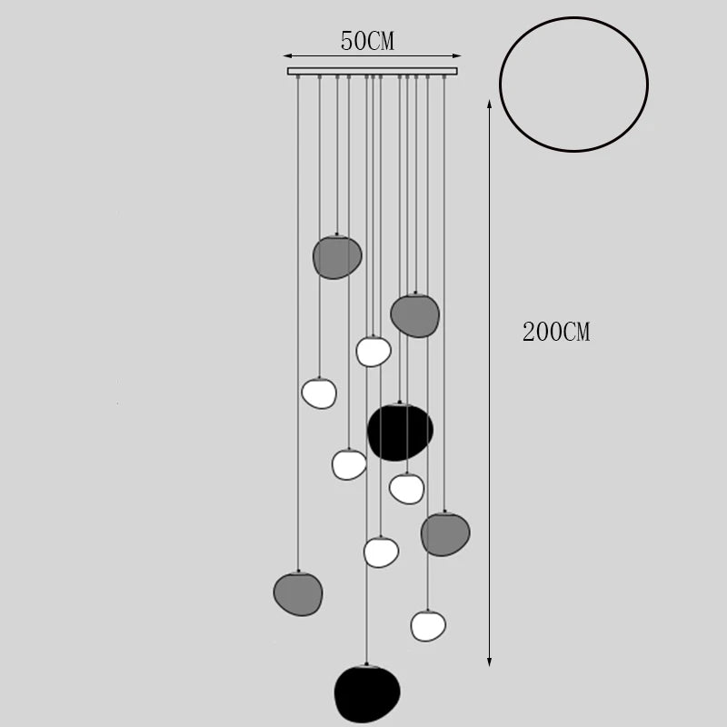 Modern Stair Chandelier Pendant Lights Indoor Lighting Ceiling Lamp Hanging Light LED Chandeliers for Living Room Indoor Lightin