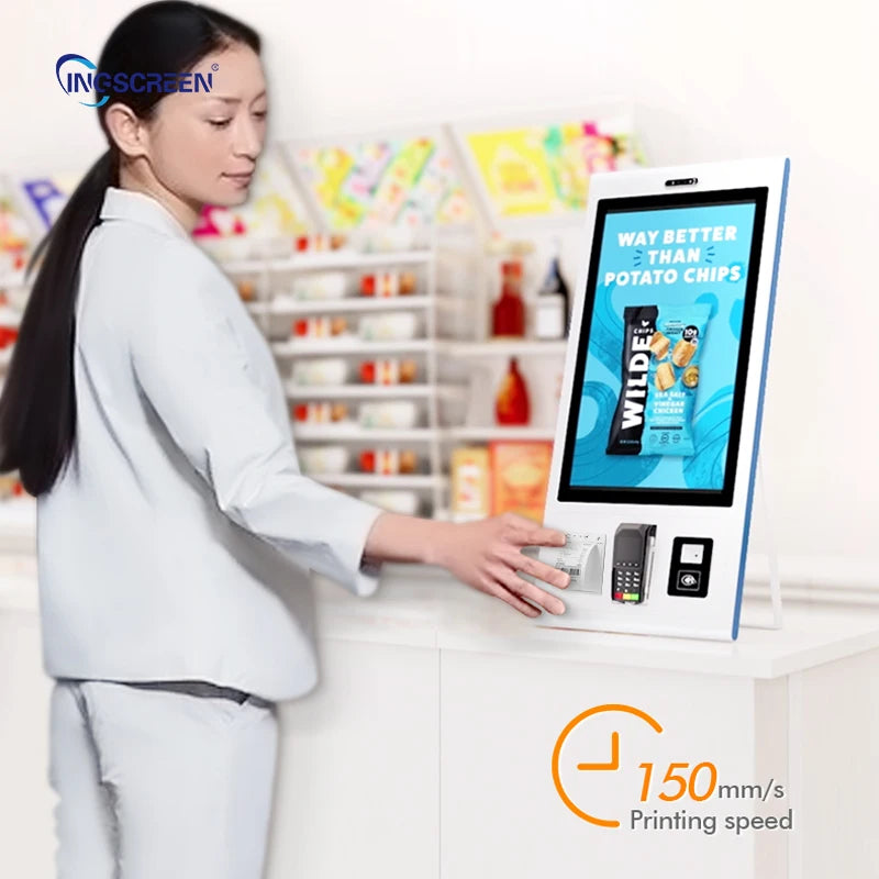 INGSCREEN Interactive Self Service Payment Kiosk Automatic Touch Screen Kiosk Self Ordering Machine for Restaurant