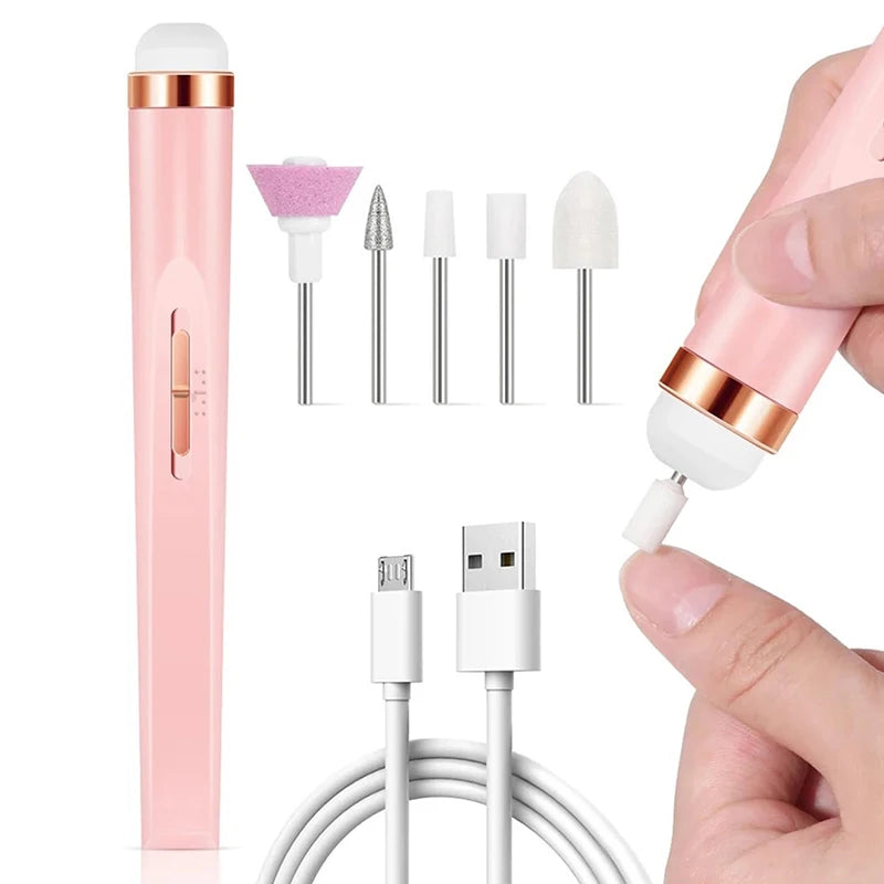 Nail Grooming Set 5-in-1 Professional Electric Machine Lighted Manicure Nail Device Portable Nail File Pedicure Tools Nail Art