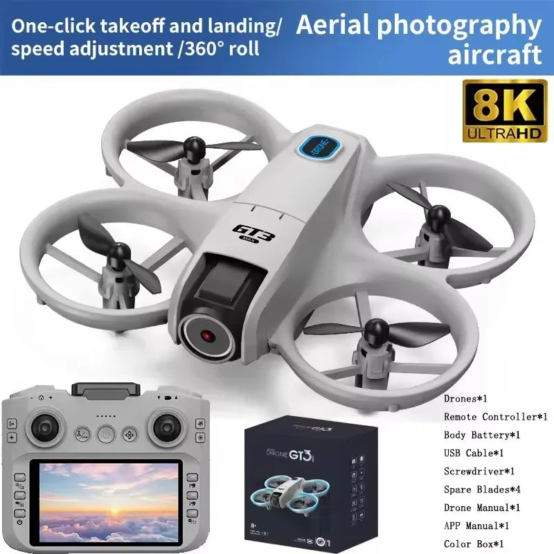 2026 GT3 MAX RC Drone 8K 5G Professional HD Aerial Photography Obstacle Avoidance Remote Control Aircraft Dual Camera Quadcopter