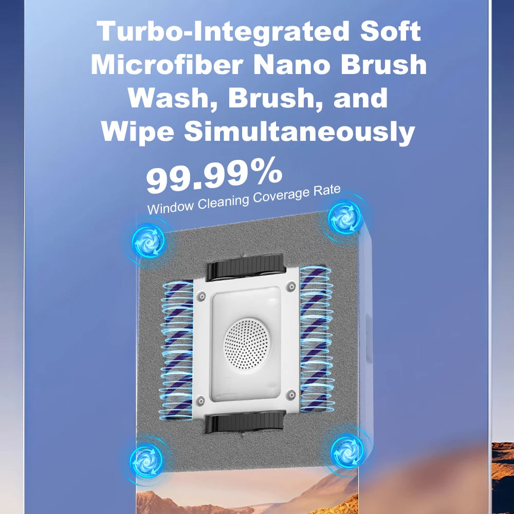 2026 Robot Window Vacuum Cleaner Liectroux S9, 9000Pa,2 Roller Brush,6-Way Water Spray,APP Control,Smart Glass Wall Cleaning