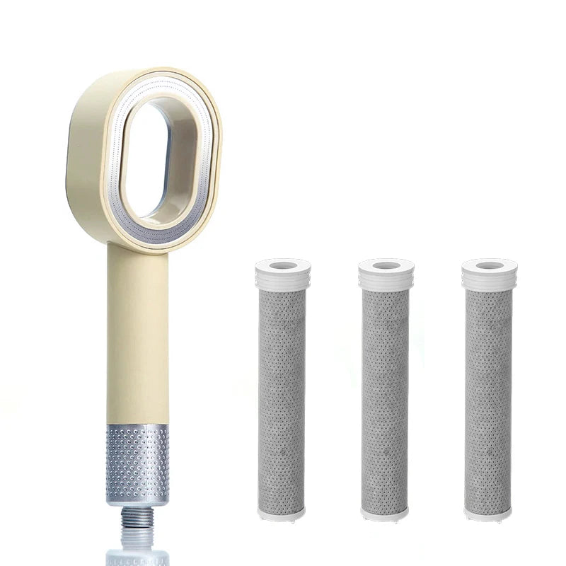 High Pressure Handheld Shower Head ACF Filter Water Saving Removes Chlorine Purifies Hard Water Beauty Rain Universal Fit
