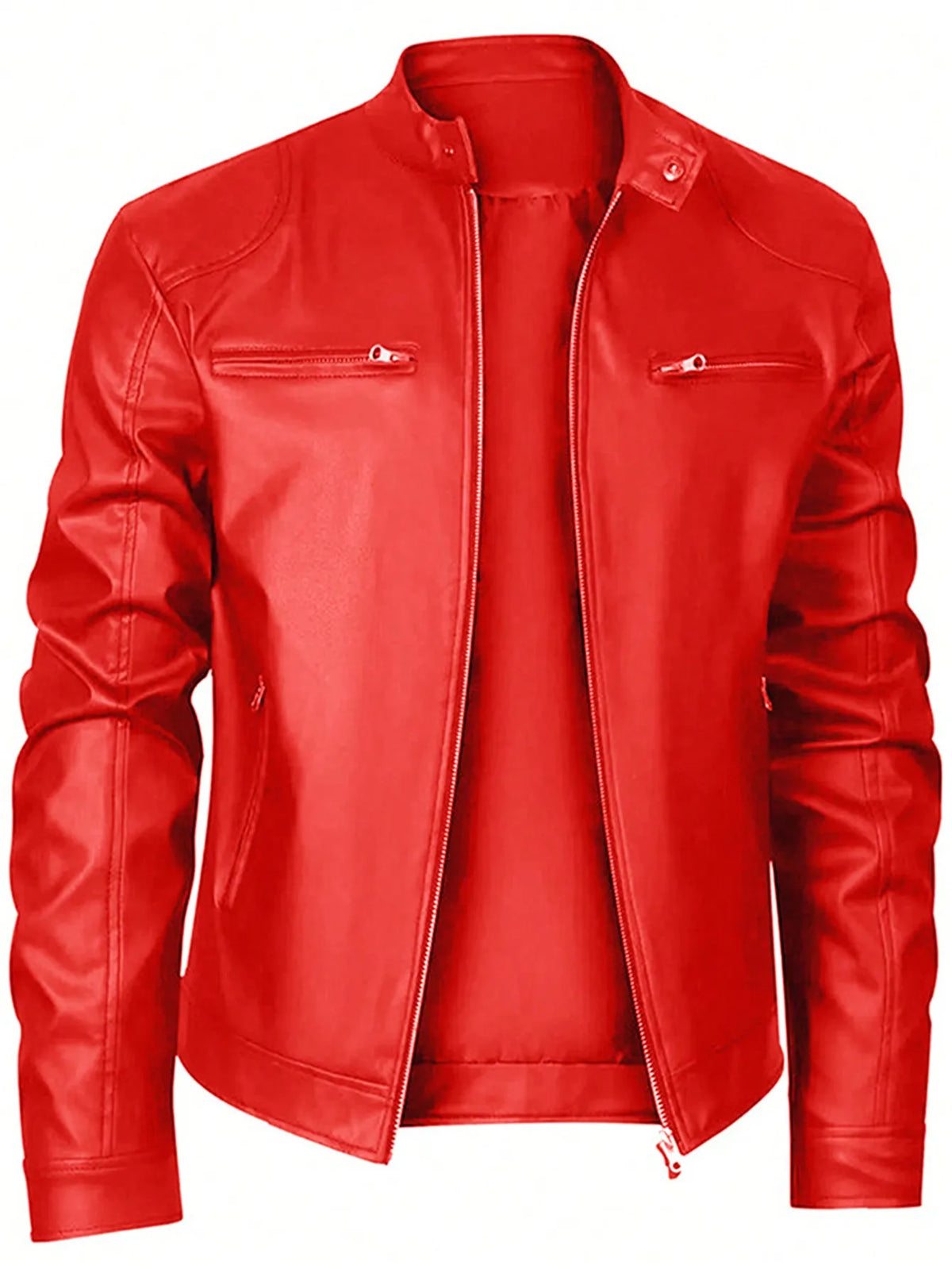 9XL Leather Men's Sports Leather Motorcycle Leather Jacket Stand Up Collar Fashionable Sports Plus Size Autumn Winter Windproof
