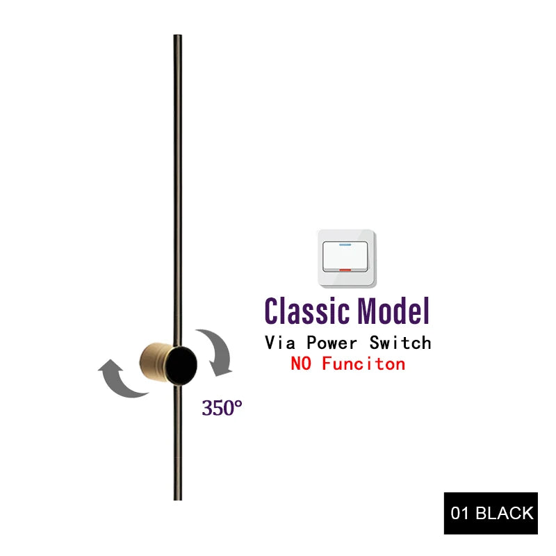 2/1 PCS Modern Led Wall Lamp 350° Touch Switch Long Wall Light For Home Living Room Sofa Background Wall Sconce Lighting Fixture