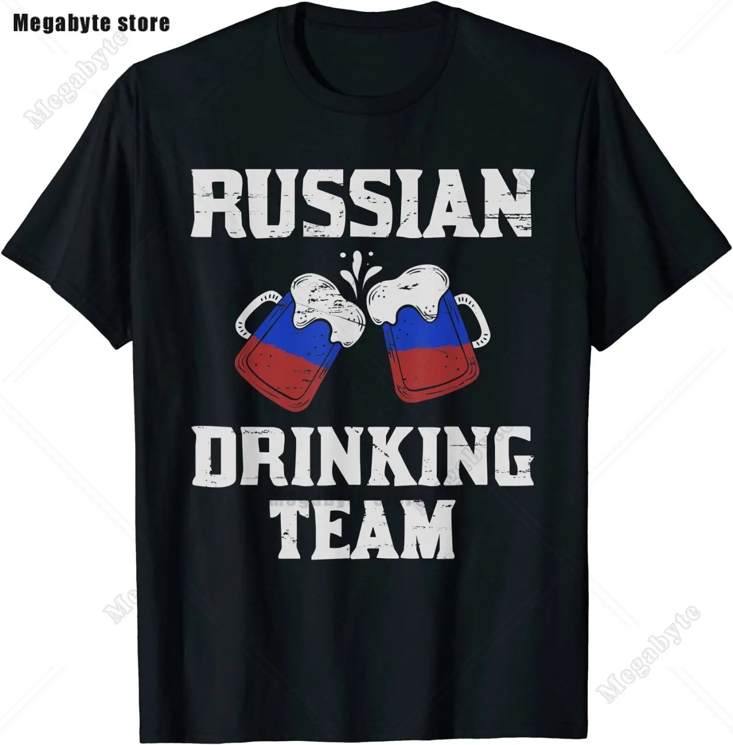 Russia Flag T-Shirt Cool Russian Premium Great Gift T-Shirt Classic Graphic High Quality Round Neck Short Sleeved Tops Tees