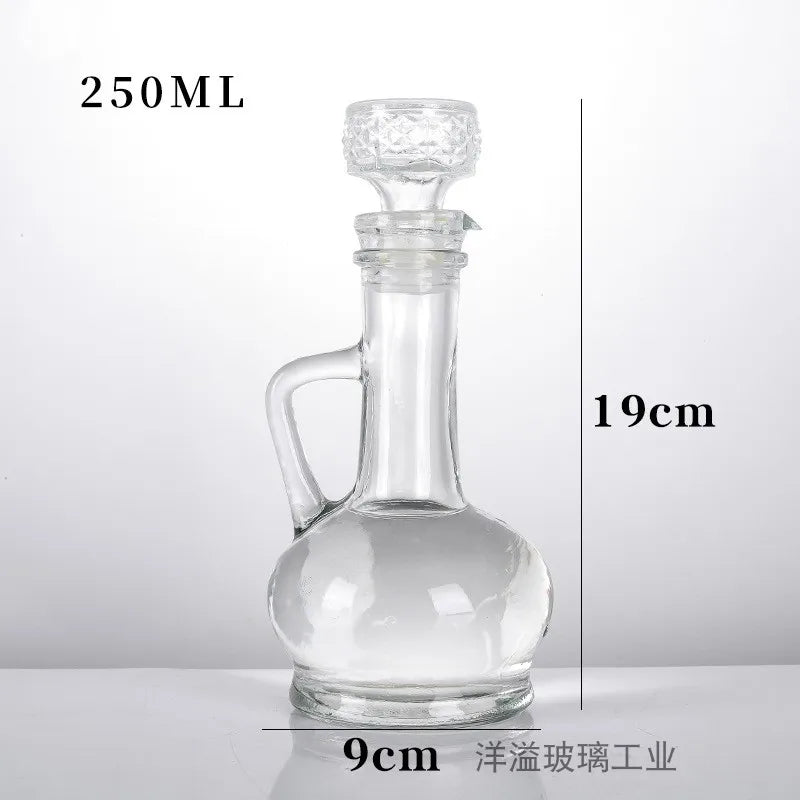 European-style 350ml Glass Oil Jug with Handle Oil Bottle Seasoning Bottle Household Olive Oil Bottle Kitchen Seasoning Tools