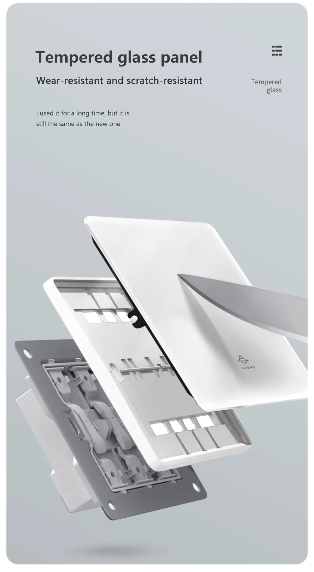 86 Type White Universal Wall Light Switch Tempered Glass EU Korea Electrical Switch 220V 1/2/3/4 Gang 1/2 Way Button Wall Panel