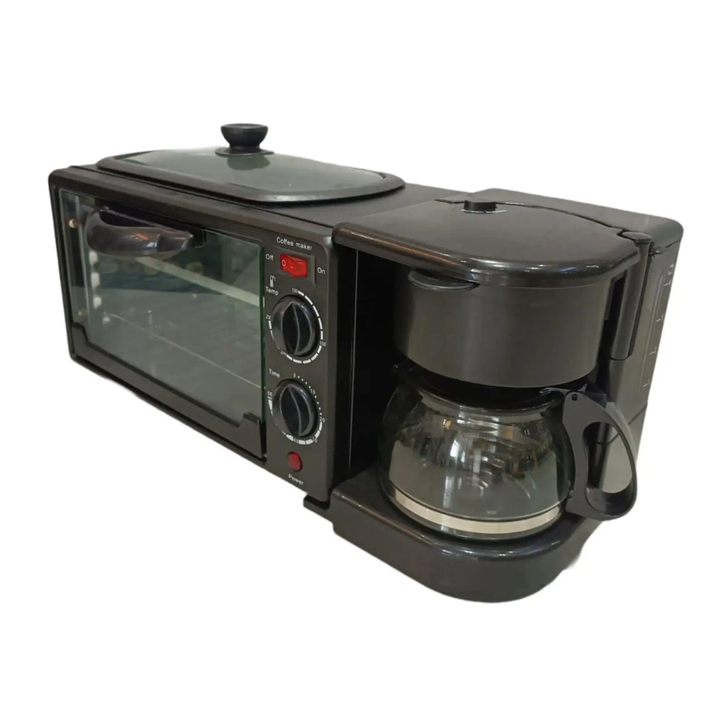 3 in 1 Breakfast Machine Non Stick Griddle Toasters Oven Portable with Coffee Machine Toasters Oven for Sandwich Egg Sausages