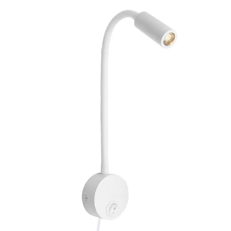 Wall Lmap Sconces Clamp Light 3W Bedroom Lamp On/Off Switch White Silver Black Flexible Gooseneck Home Bedside Reading Lights