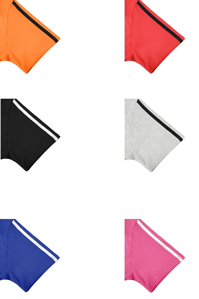 Women's Side-Striped Summer Sportswear Set Short Sleeve Long Pants Breathable Base Layer Clothing Colorful Casual Outfit