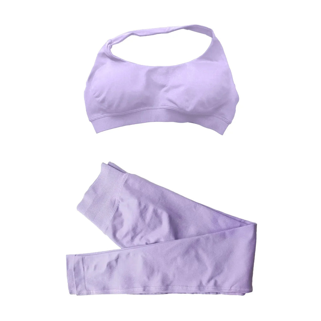 NCLAGEN Women Sportwear 2 Piece Yoga Set Sports Bra and Leggings Seamless Suit Fitness Clothing Gym Workout Speed Activewear