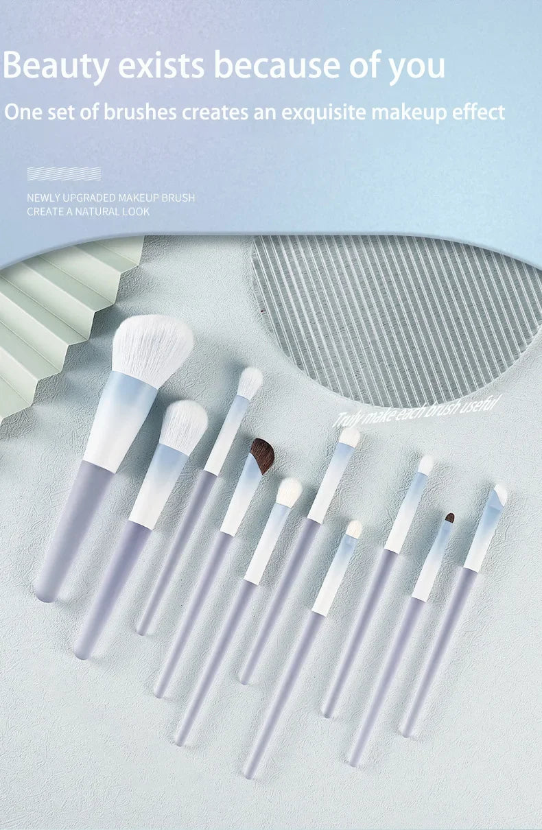 10Pcs Professional Makeup Brush Set Soft Synthetic Hair Foundation Blush Eyeshadow Concealer Face Makeup Brushes