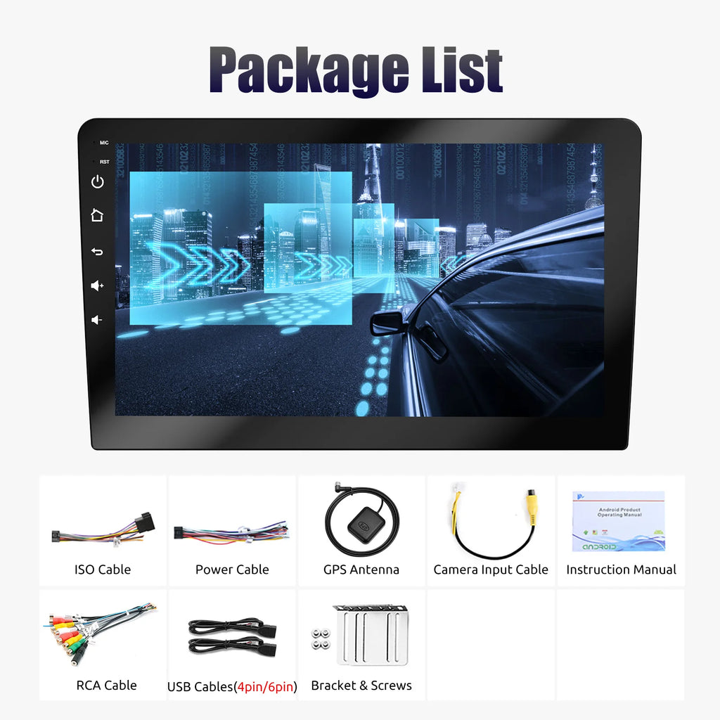 ESSGOO 7"/9"/10“ 2 DIN Android 14 4+64G Car Stereo Carplay Android Auto GPS Navi Bluetooth FM RDS Radio WIFI Touchscreen ChatGPT
