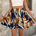 Women's Bohemian shorts high waist drawstring loose shorts lightweight comfortable beach shorts print wide leg short pants