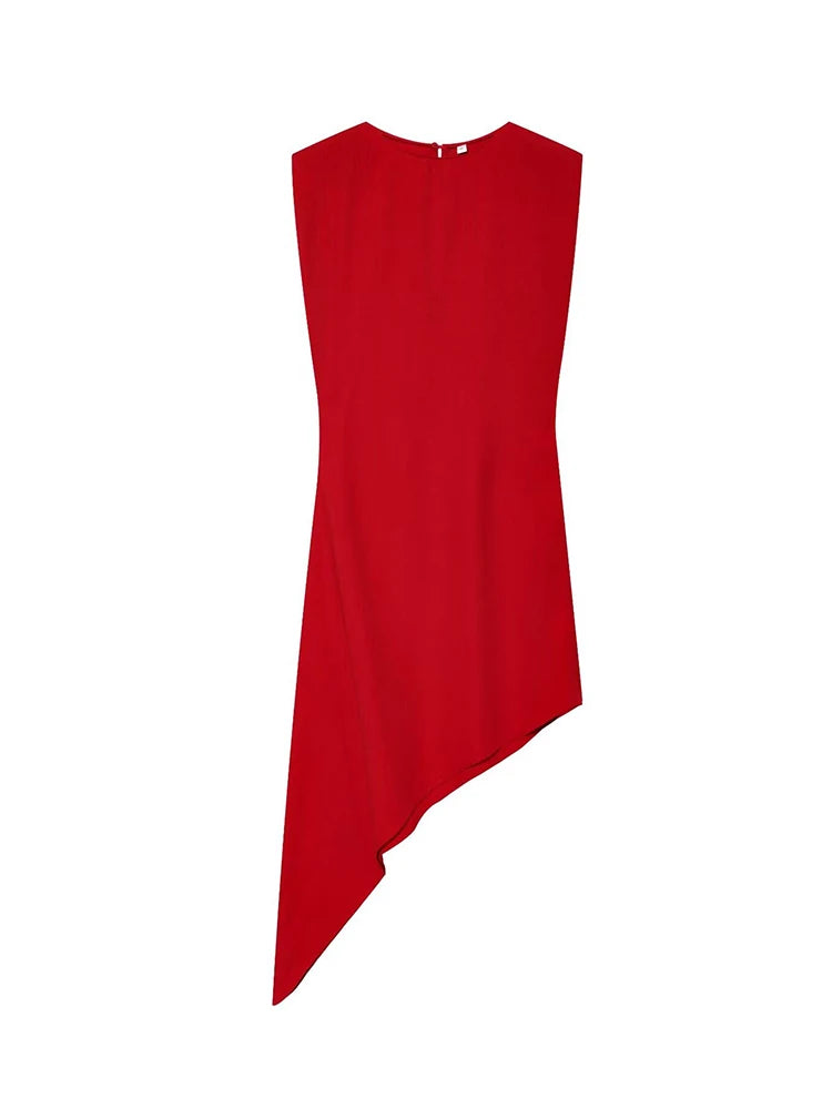TFMLN Elegant Women Sleeveless Long Dress Fashion Shoulder Pad Bodycon Irregular Dress New Slim Party Club Ladies Clothing