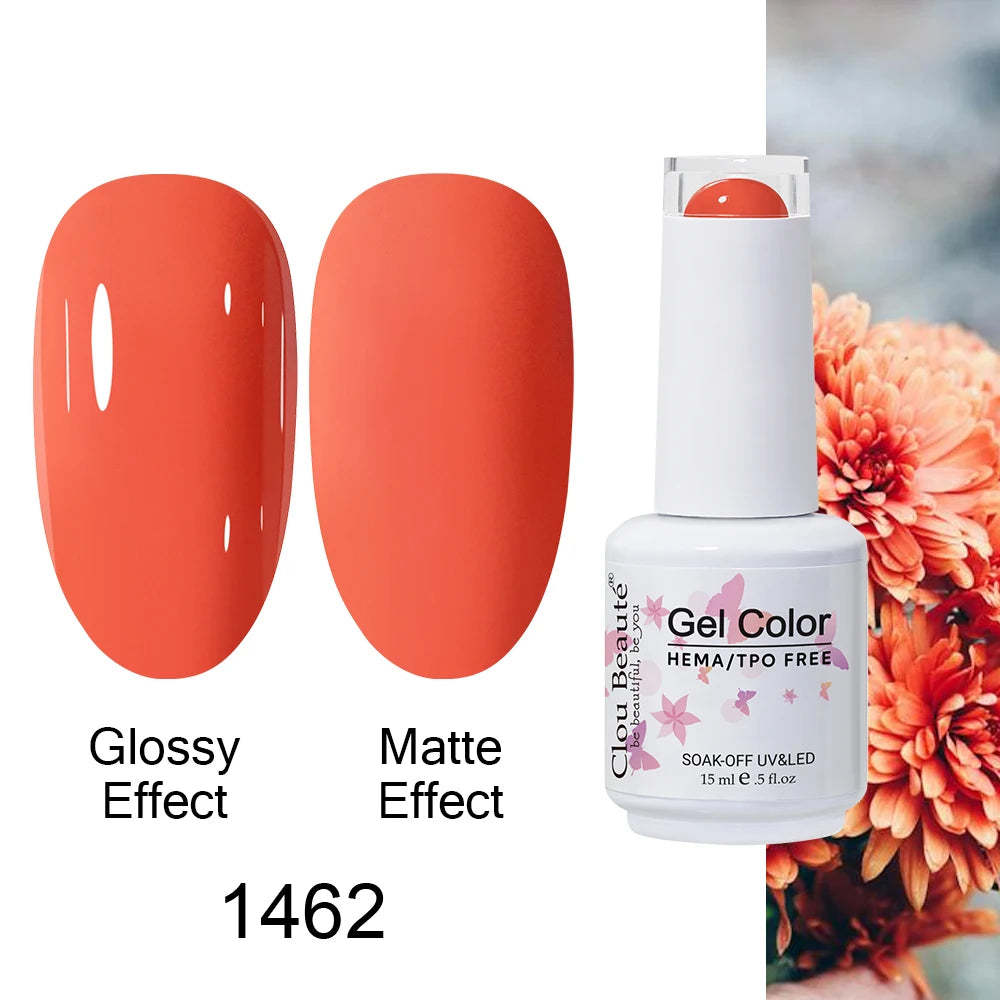 Clou Beaute HEMA TPO FREE Caramel Brown Wine Red Coffee Gel Nail Polish High Pigment Autumn Nail Art Full Coverage UV Varnish