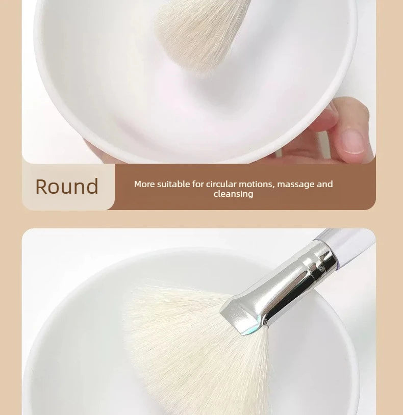 Facial Cleanser Brush Soft Face Massage Fan Wash Brush Pore Cleanning Exfoliating Beauty Face Mask Brush Portable Skin Care Tool