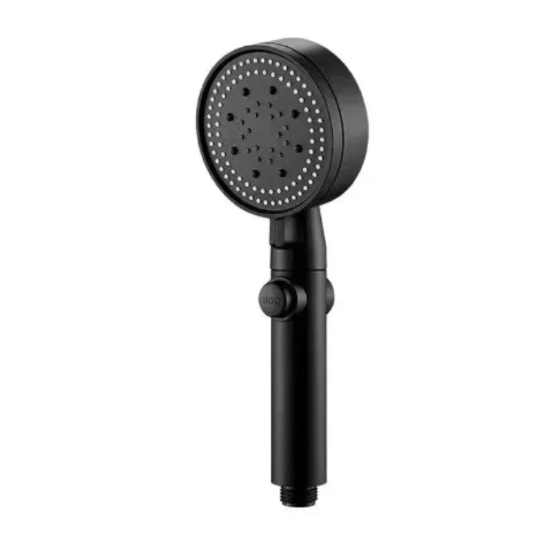 Adjustable High Pressure Shower Head 5 Modes Water Saving One-Key Stop Spray Nozzle with Hose - Bathroom Shower Accessories