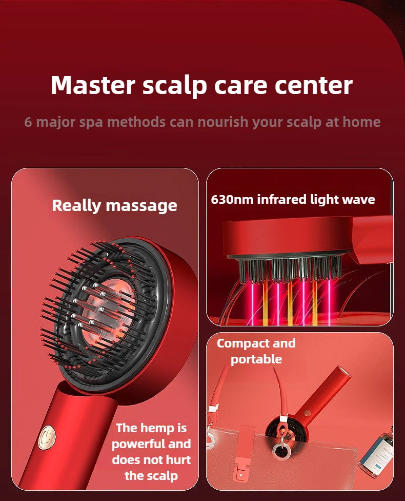 XYT-0806 Red Light Electric Massage Comb Kneading Living Hair Scalp Medicine Device Healthy Hair Guide Liquid Growth Instrument