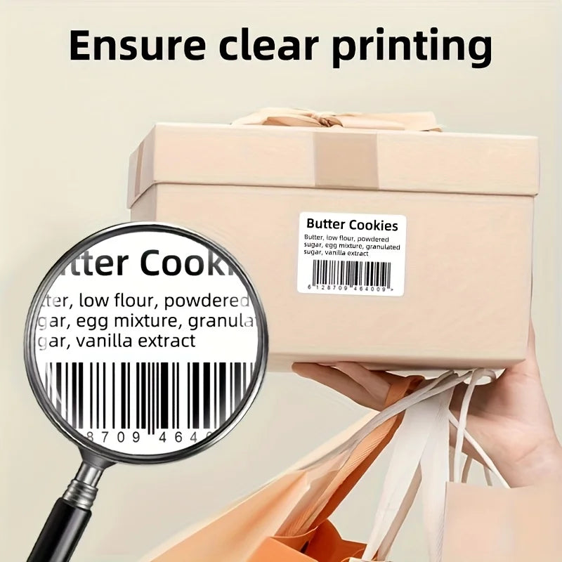 White Thermal Label Paper, Printing, Multi-Purpose Thermal Label Paper, Suitable for Folder Organization, 230 Sheets Per Rolls